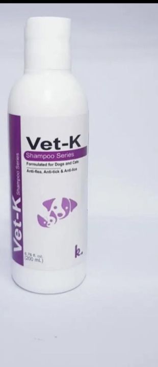 Vet K Tick And Fleas Shampoo For Cats and Dogs 200ml