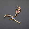 Girl accessories,key moon heart earrings,long asymmetrical earrings and earrings,girl birthday ,daily accessories,new style.