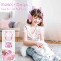 Cute Children Anti-Noise Earmuffs Pink Cat Ears Kid Hearing Protection Adjustable Ear Protector For Study Sleep Noise Cancelling.