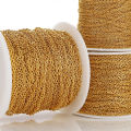 10Meters/Roll Stainless Steel Gold Chain O Shape Cross Chains for DIY Jewelry Making. 