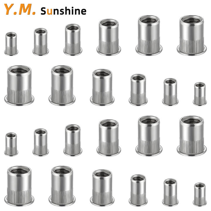 M8 Rivet Threaded Inserts 10/20/50pcs 304Stainless Steel Flat Head Rivet Nut Threaded Inserts for ...