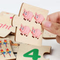Children Iron Box Number Enlightenment Paired Wooden Animal Food Puzzle Board Logical Thinking Training Game Educational Toys. 