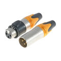 1 Pair Waterproof 3-Pin XLR Male/Female Audio Connectors with Gold-Plated Contacts Balanced Connectors for Outdoor Audio Systems. 