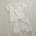 Organic Cotton Baby Clothes Set Summer Casual Tops Shorts For Boys Girls Set Unisex Toddlers 2 Pieces Kids Baby Outifs Clothing. 