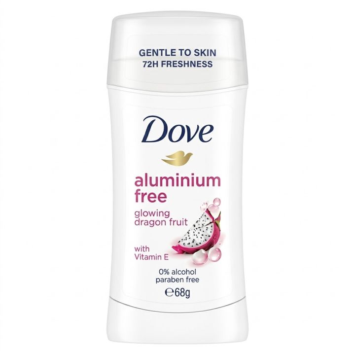 ​Dove Aluminium Free Deodorant Stick Glowing Dragon Fruit with Vitamin E (68g) - 72H Freshness & Paraben Free
