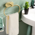 Stainless Steel Towel Holder Self-adhesive Bathroom Towels Rack Black Washhand Hanger Ring Rail Bar Kitchen Storage Accessories. 