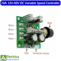10A 12V-40V DC Motor or Fan Variable Speed Controller With Speed Control Knob by Electrica. 