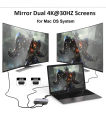 USB C to Dual HDMI Adapter 4K@60hz Type C to HDMI Splitter for 2 Monitors For MacBook Air/Pro More Laptops with Thunderbolt 3/4. 