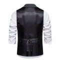 Men's Retro Lapel Chain Vest Fashion Herringbone Coarse Tweed Pockets Suit Vest British Casual Vintage Gentleman Leisure Party.