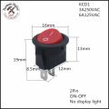 5Pcs 16mm Diameter Small Round Boat Rocker Switch Black Mini Round Black  Red 2Pin On Off Rocker Switch (Color : Red/Black 5PCS). 