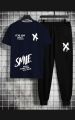 New Summer Collection Tracksuit SMILE x Print For Men And Boy, Handwashable And Stretchable Material, Cotton And Terri Fabric. 