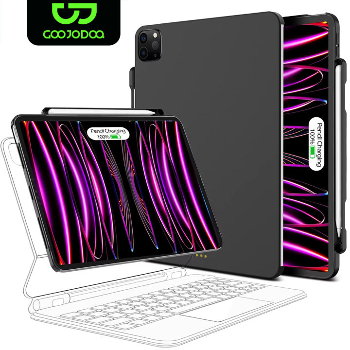 Magnetic Case for iPad Pro 11 2024 Air 4 5 iPad Pro 13 M4 12.9 6th 5th 4th 3rd Gen Magic Keyboard Compatible Case Pencil Holder