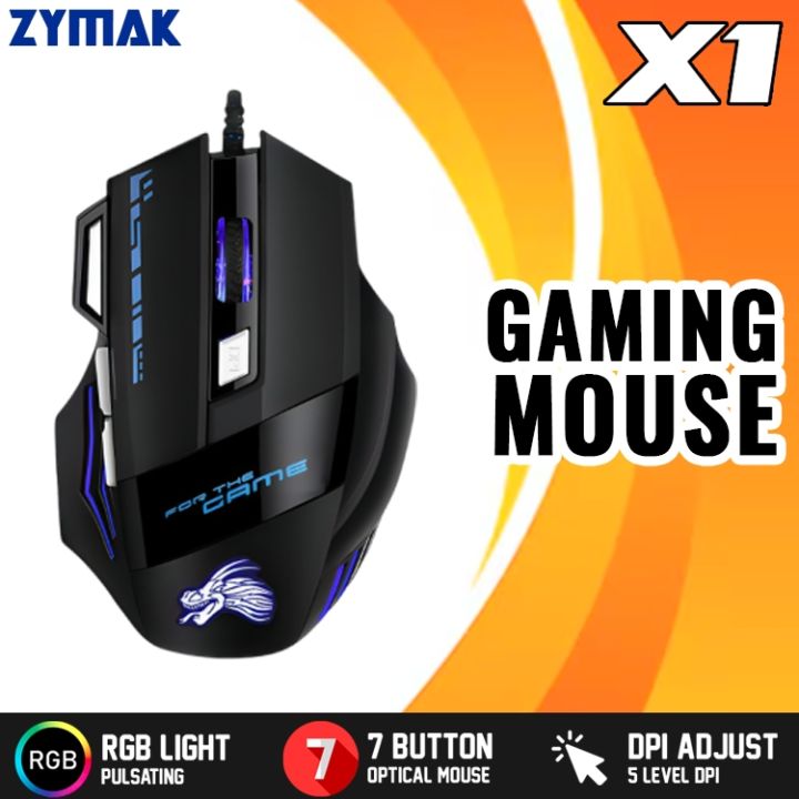 RGB Mouse Gaming Design X1 Wired RGB Gaming Mouse 7 Buttons With DPI Button And Braided Cable Computer Mice Gaming PC Laptop