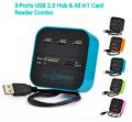 3-Ports USB 2.0 Hub & All in 1 Card Reader Combo. 