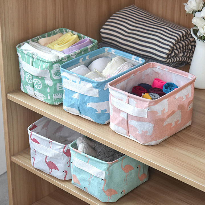 Small Foldable Organizer Basket for Closet Organizing, Multipurpose Storage Box Hamper for Clothings, Socks, Underpants, Kids Toy