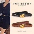 Real Leather Knot Belt for Women, Fashionable Belt with Buckle, Dress and Jeans Belt. 