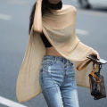 Women's Asymmetric Knit Cape Sheer Soft Knitted Poncho Pullovers Korean Fashion Spring Summer Lightweight Cover Up Outfit. 