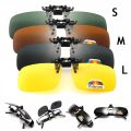 4 Color Grey Lenses Polarized Sunglasses Clip On Flip Up UV 380 Driving Fishing Night Vision Glasses Clips. 