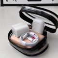 Portable Mini Clear Zipper Storage Bag - Space-Saving Organizer for Earphones & Chargers, Versatile with Handy Keychain Loop.
