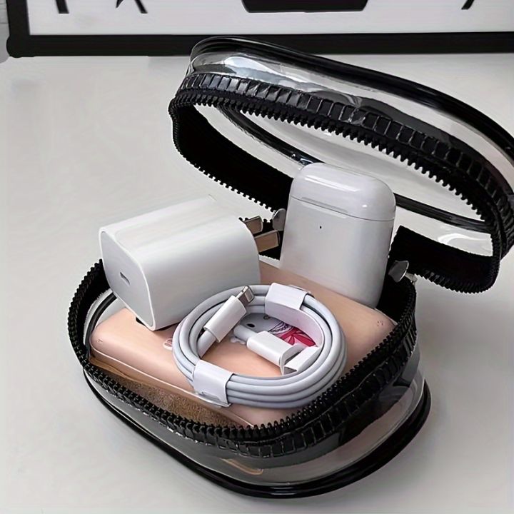 Portable%20Mini%20Clear%20Zipper%20Storage%20Bag%20-%20Space-Saving%20Organizer%20for%20Earphones%20&%20Chargers,%20Versatile%20with%20Handy%20Keychain%20Loop%20-%20Image%203