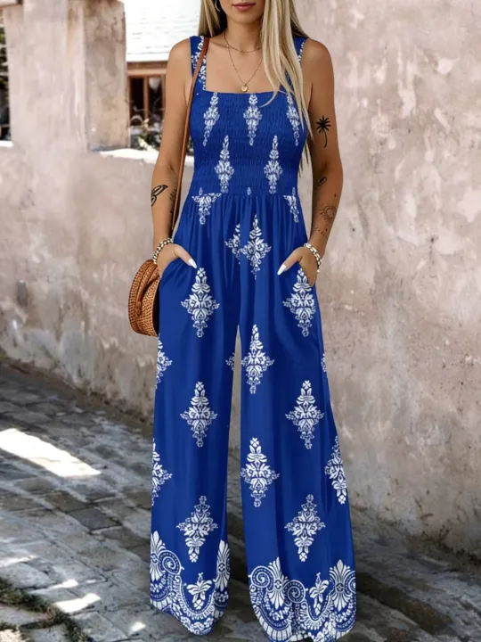 Summer%20New%20Women's%20Woven%20Position%20Printing%20Halterone-piece%20Overall%20Pants%20with%20Pockets%20Wide-leg%20Pants%20-%20Image%203