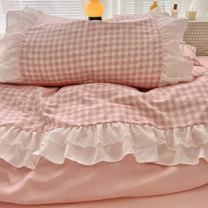 3%20Piece%20Sheet%20Set%20%20pink%20plaid%20duvet%20cover%20Set%20%EF%BC%8C%20comfortable%20Bedding%20Set%20Bedspread%20for%20All%20Season%20-%20Image%205