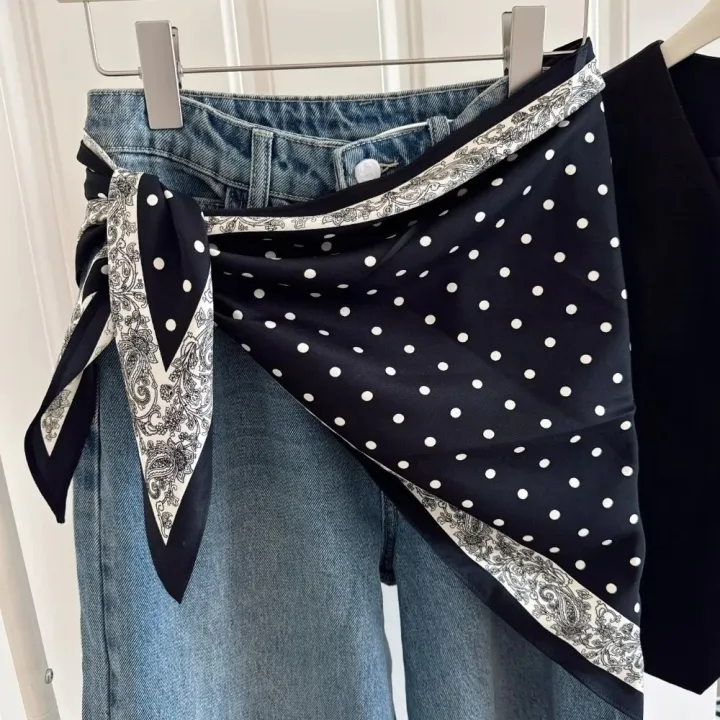 Fashion%20Multi-functional%20Floral%20Triangle%20Scarf%20Matching%20Pants%20Silk%20Satin%20Women's%20Necktie%20Decorative%20Headscarf%20Summer%20-%20Image%207