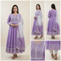 Dress Violet 3 Pcs Trendy Design for Women and Girls Premium Quality Stitched Fabric. 