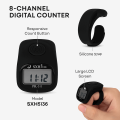Multifunctional Digital Tasbeeh / Tasbih Counter PSL‑311 with 8 Channel 5‑Digit LCD Display, LED Backlight & Beep Buzzer Reminder | Finger Ring Tally Clicker with Clock & Key Lock | Ergonomic Silicone Ring | Portable Zikr Counter | Hajveri Traders. 