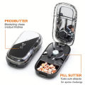 Pill Cutter With Invisible Storage Box Portable 2 In 1 Mini Drug Tablet Medicine Small Small Medicine Box Health Care Pills Case. 