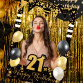 30th 40th 50th 60th Birthday Photo Frame Photo Booth Props black gold Adult 18 21 30 40 50 Years Old Birthday Party Decoration. 
