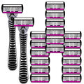 6-Layer Classic Razor, Razor Set, Stainless Steel Blade, Manual Safety Razor, Reusable Blade, Silicone Anti-Skid Layer. 