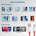 Orignal Oneplus 80w Charging 6.5A Cable Type C,Warp Charger SuperVooc Fast Charge Cable 100w , 65w , 30w for Oneplus 11 10 Pro 9 10T 9R 10R 8T 8 7T 7 6 6T 5T Nord N20 SE N10 N300 CE 2 Lite 2T N100 N200. 