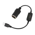 Charger Cable Socket Car Cigarette Lighter Socket Converter Adapter Wired Controller USB 5V To 12V Auto Interior Accessories. 
