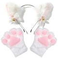 1 Set Cute Cat Ear Hair Wear Claw Gloves Girls Anime Cosplay Costume Plush Bell Cat Fur Ear Hairband Night Party Club Headbands.