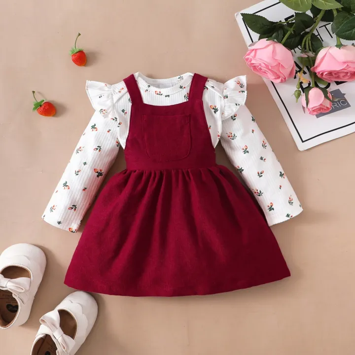 2PCS%20Newborn%20Baby%20Birthday%20Princess%20Dress%20Set%20Long%20Sleeves%20Romper+Red%20Strap%20Skirt%20for%20Infant%20Girl%200-18%20Months%20New%20Year%20Outfits%20-%20Image%202