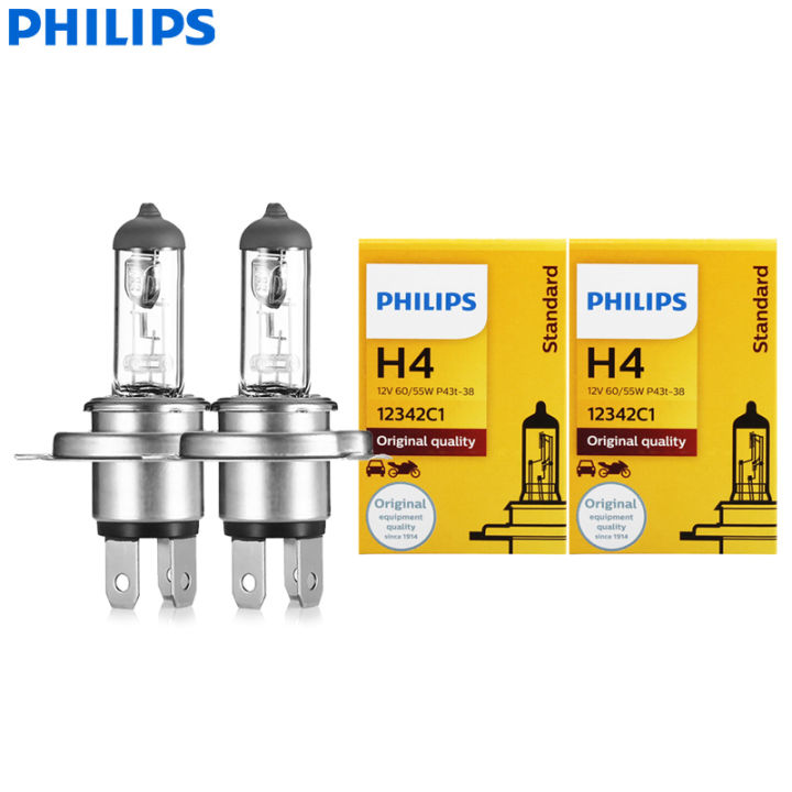  2PCS Vision H4 12V 60/55W P43t Original Car Halogen Head Lamps 3200K Standard Replace Genuine High Low Beam 12342, Pair