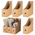 5pcs Magazine Files Kraft Paper File Holder Cardboard Standing Magazine Storage Rack Books Documents Drawer Office Organization. 