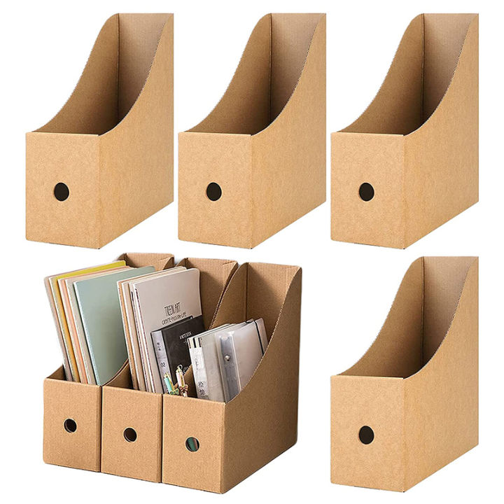 5pcs%20Magazine%20Files%20Kraft%20Paper%20File%20Holder%20Cardboard%20Standing%20Magazine%20Storage%20Rack%20Books%20Documents%20Drawer%20Office%20Organization%20-%20Image%202