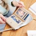 New women's portable short wallet frosted retro cute cartoon printing hardware bird fashion versatile multi-functional student C. 