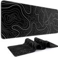Gaming Mouse Pad Keyboard Pad 220x180x2MM Topographic Mouse Pad Black and White Mouse Pad for Keyboard with Anti-Sl. 