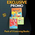 Pack of 3 Pre School Learning Books for Kids Learning Books for Knowledge Books for Girsl  English Urdu Math Books for kids. 