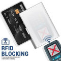 Antitheft ANTI Rfid Blocking ID Bank Credit Card Holder Wallets Men Slim Thin Aluminum Box Metal Mini Minimalist Cardholder Case.