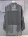 Plus Size Women’s Tops 2025 Summer Breathable and Sun-Proof Ice Silk Button Thin Loose Sheer Chiffon Blouses Shirts Long Sleeve.