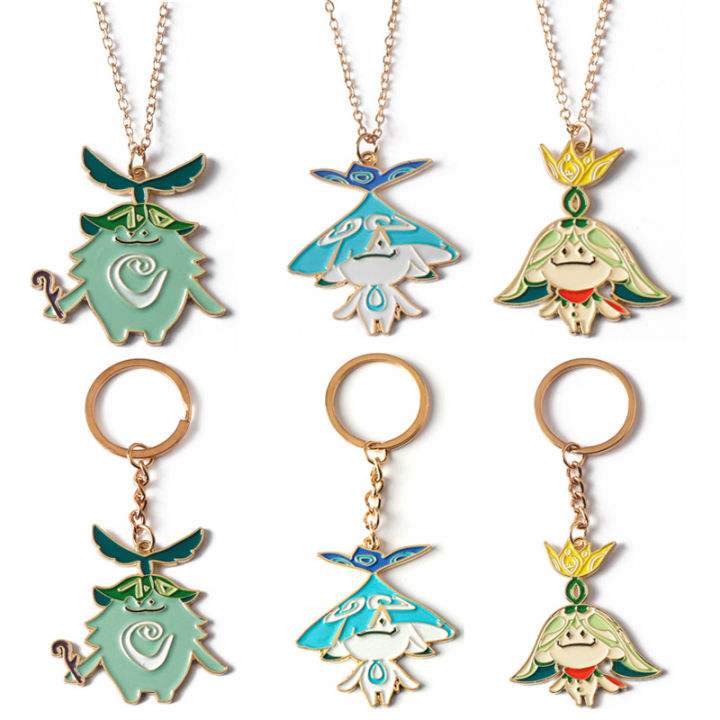 Genshin Impact Sumeru Aranara Arama Keychain Kawaii Figure Pendant Key Chain for Fans Collection Jewelry Christmas