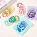 6pcs Sweet Cute Colorful Spiral Hair Ties Resin Jelly Coil Hair Rings Elastic Women Girls Ponytail Holders Hair Accessories. 