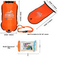 20L Waterproof Inflatable Swimming Dry Bag With Phone Pouch Open Buoy Tow Float Double Air Bags With Waist Belt Water Sport. 