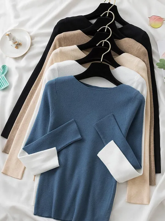 AOSSVIAO2025%20Women%20Sweaters%20Slim%20Knitted%20Pullovers%20High%20Quality%20Autumn%20Winter%20Warm%20Sweater%20Female%20O-neck%20Basic%20Solid%20Casual%20Top%20-%20Image%202
