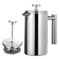 French Press Pot Filter Press Hand-made Coffee Pot Stainless Steel High Quality Double Walled Insulated 350ml/800ml/1000ml. 