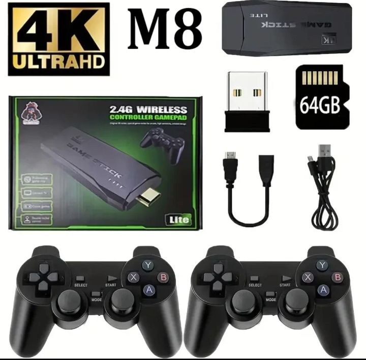 Video Game Stick M8 with 10000/3500 Classic Retro Games Console Video Wireless 2.4G Controller box HDMI Original